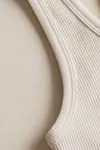Premium Fitilli Pamuklu Esnek Kumaş Ekru Kadın Crop Atlet - U Yakalı Spor ve Şık Basic Bluz - Yumuşak Dokulu Slim Fit Yazlık Üst