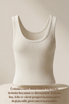Premium Fitilli Pamuklu Esnek Kumaş Ekru Kadın Crop Atlet - U Yakalı Spor ve Şık Basic Bluz - Yumuşak Dokulu Slim Fit Yazlık Üst