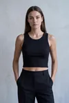 Premium Pamuklu Kumaş Kadın Siyah Crop Atlet - U Yakalı Spor ve Şık Basic Bluz - Slim Fit Yazlık Üst