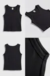 Premium Pamuklu Kumaş Kadın Siyah Crop Atlet - U Yakalı Spor ve Şık Basic Bluz - Slim Fit Yazlık Üst