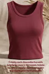 Premium Fitilli Pamuklu Esnek Kumaş Kadın 4lü Crop Set - U Yakalı Spor ve Şık Basic Bluz Seti - Yumuşak Dokulu Slim Fit Yazlık Üst Set