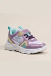 Lila Dream Işıltılı Mor Cırt Cırtlı Hafif ve Esnek Tabanlı Nefes Alabilir Kız Çocuk Spor Ayakkabı Sneaker – Okul ve Günlük Kullanım İçin Ortopedik Destekli Yürüyüş Ayakkabısı