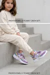 Lila Dream Işıltılı Mor Cırt Cırtlı Hafif ve Esnek Tabanlı Nefes Alabilir Kız Çocuk Spor Ayakkabı Sneaker – Okul ve Günlük Kullanım İçin Ortopedik Destekli Yürüyüş Ayakkabısı