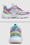 Lila Dream Işıltılı Mor Cırt Cırtlı Hafif ve Esnek Tabanlı Nefes Alabilir Kız Çocuk Spor Ayakkabı Sneaker – Okul ve Günlük Kullanım İçin Ortopedik Destekli Yürüyüş Ayakkabısı