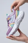 Lila Dream Işıltılı Mor Cırt Cırtlı Hafif ve Esnek Tabanlı Nefes Alabilir Kız Çocuk Spor Ayakkabı Sneaker – Okul ve Günlük Kullanım İçin Ortopedik Destekli Yürüyüş Ayakkabısı
