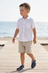 BreezeWalk Hafif ve Esnek Tabanlı Delikli Erkek Çocuk Lacivert Beyaz Sandalet - Cırt Cırtlı Arka Bantlı Havuz Deniz ve Günlük Yazlık Spor Çocuk Ayakkabısı