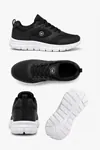 PureWalk Unisex Siyah Beyaz KalınTabanlı Spor Ayakkabı - Hafif Esnek Günlük Yürüyüş Sneaker Rahat Koşu ve Şehir Ayakkabısı