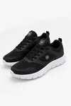 PureWalk Unisex Siyah Beyaz KalınTabanlı Spor Ayakkabı - Hafif Esnek Günlük Yürüyüş Sneaker Rahat Koşu ve Şehir Ayakkabısı