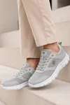 PureWalk Unisex Gri Kalın Tabanlı Spor Ayakkabı - Hafif Esnek Günlük Yürüyüş Sneaker Rahat Koşu ve Şehir Ayakkabısı