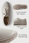 FlexiGel Tam Ortopedik Jel Tabanlı Kadın Krem Loafer - Ultra Esnek Nefes Alabilir Hafif Günlük Anne Ayakkabısı