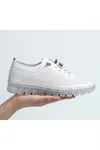 FlexiGel Tam Ortopedik Jel Tabanlı Kadın Beyaz Loafer - Ultra Esnek Nefes Alabilir Hafif Günlük Anne Ayakkabısı