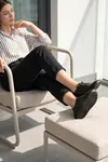 FlexiGel Tam Ortopedik Jel Tabanlı Kadın Siyah Loafer - Ultra Esnek Nefes Alabilir Hafif Günlük Anne Ayakkabısı