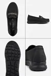 Aura Comfort – Ortopedik Tabanlı Işıltı Detaylı Kadın Siyah Günlük Casual Loafer Ayakkabı