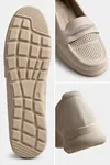 Aura Comfort – Ortopedik Tabanlı Işıltı Detaylı Kadın Krem Günlük Casual Loafer Ayakkabı