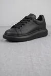 LiaQuenn - Rahat ve Hafif Yüksek Tabanlı Yürüyüş Günlük Spor Giy Çık Unisex Siyah Sneaker Ayakkabı