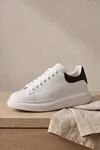 LiaQuenn - Rahat ve Hafif Yüksek Tabanlı Yürüyüş Günlük Spor Giy Çık Unisex Beyaz-Siyah Sneaker Ayakkabı