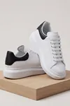 LiaQuenn - Rahat ve Hafif Yüksek Tabanlı Yürüyüş Günlük Spor Giy Çık Unisex Beyaz-Siyah Sneaker Ayakkabı