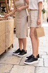 LiaQuenn - Rahat ve Hafif Yüksek Tabanlı Yürüyüş Günlük Spor Giy Çık Unisex Siyah-Beyaz Sneaker Ayakkabı