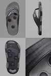 TwinSole-Flex Çift Katmanlı Anatomik Tabanlı Kaymaz ve Esnek Erkek Parmak Arası Terlik Plaj ve Günlük Siyah-Antrasit Terlik E212