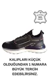 Hakiki Deri Jel Köpük Yüksek Taban Ortopedik İthal Bağcıklı Spor Ayakkabı Sneaker Dar kalıp