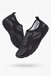 WAVEGLIDE - Esnek Siyah - Beyaz Unisex Deniz ve Plaj Ayakkabısı, Nefes Alabilir ve Hızlı Kuruyan Kumaş Dokulu Hafif Havuz ve Sörf Ayakkabısı