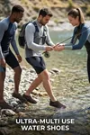 WAVEGLIDE - Esnek Siyah - Turuncu Unisex Deniz ve Plaj Ayakkabısı, Nefes Alabilir ve Hızlı Kuruyan Kumaş Dokulu Hafif Havuz ve Sörf Ayakkabısı