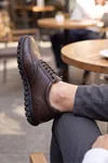 Brown Black – Elastik Bağcıklı Esnek Hafif Taban Günlük Comfort Erkek Casual Klasik Ayakkabı