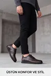Brown Black – Elastik Bağcıklı Esnek Hafif Taban Günlük Comfort Erkek Casual Klasik Ayakkabı