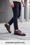 Brown Black – Elastik Bağcıklı Esnek Hafif Taban Günlük Comfort Erkek Casual Klasik Ayakkabı