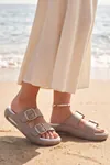 EvaClip Comfort Kadın Çift Tokalı Kalın Tabanlı Camel Kadın Terlik - Çift Katmanlı Hafif ve Ortopedik Anatomik Tabanlı Günlük Ev ve Plaj Terliği