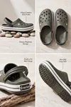 EasyStep - Haki Beyaz Unisex Hafif EVA Sabo Terlik, Ergonomik Tabanlı Nefes Alabilen Islak Zemin Uyumlu Kemerli Hastane, Plaj, Ev ve Günlük Kullanım Terliği - Clog Sandalet