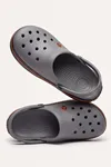 EasyStep - Gri Siyah Turuncu Unisex Hafif EVA Sabo Terlik, Ergonomik Tabanlı Nefes Alabilen Islak Zemin Uyumlu Kemerli Hastane, Plaj, Ev ve Günlük Kullanım Terliği - Clog Sandalet