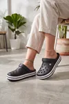 EasyStep - Siyah Unisex Hafif EVA Sabo Terlik, Ergonomik Tabanlı Nefes Alabilen Islak Zemin Uyumlu Kemerli Hastane, Plaj, Ev ve Günlük Kullanım Terliği - Clog Sandalet
