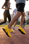 AeroKnit Zumba – Nefes Alabilen Çorap Ayakkabı Esnek Triko Dokulu Ultra Hafif Kadın Erkek Spor Ayakkabı Günlük Koşu ve Fosforlu Sarı Turuncu Yavru Ağzı Unisex Yürüyüş Ayakkabısı