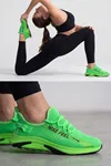 AeroKnit Zumba – Nefes Alabilen Çorap Ayakkabı Esnek Triko Dokulu Ultra Hafif Kadın Erkek Spor Ayakkabı Günlük Koşu ve Fosforlu Yeşil Unisex Yürüyüş Ayakkabısı