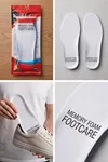 Footcare Memory Foam Comfort: Akıllı Hafızalı Beyaz Kumaş Kaplama Ortopedik Ayakkabı Tabanlığı (39-45 Numara, Darbe Emici Anatomik Destek)