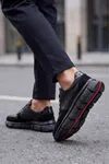 MonolithDuo - Hakiki Deri Kalın Segment Tabanlı Bağcıklı Erkek Sneaker Ayakkabı, Parlatılmış Deri Detaylı Konforlu Daily Casual Klasik Ayakkabı