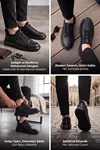 SnapGlide Slipon - Hakiki Deri Esnek Çoraplı Stoper Bağcıklı Erkek Casual Ayakkabı, Konforlu Tabanlı Pratik Şık Erkek Sneaker