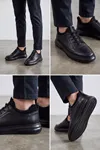 SnapGlide Slipon - Hakiki Deri Esnek Çoraplı Stoper Bağcıklı Erkek Casual Ayakkabı, Konforlu Tabanlı Pratik Şık Erkek Sneaker