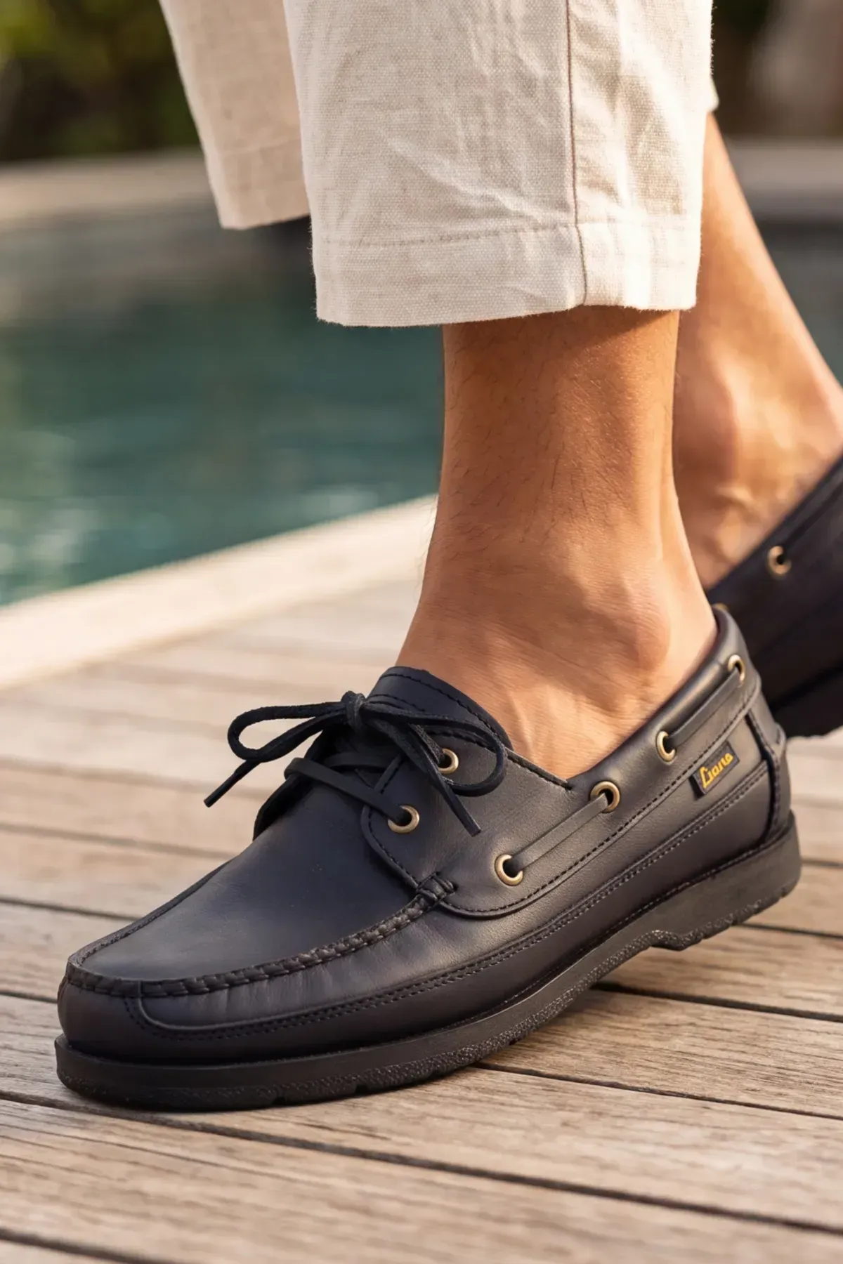 Blue Boy Marina – Siyah Hakiki Deri Lüks Erkek Tekne Ayakkabısı, Makosen, Loafer ve Casuall Ayakkabısı (40-46 Numara) 6206