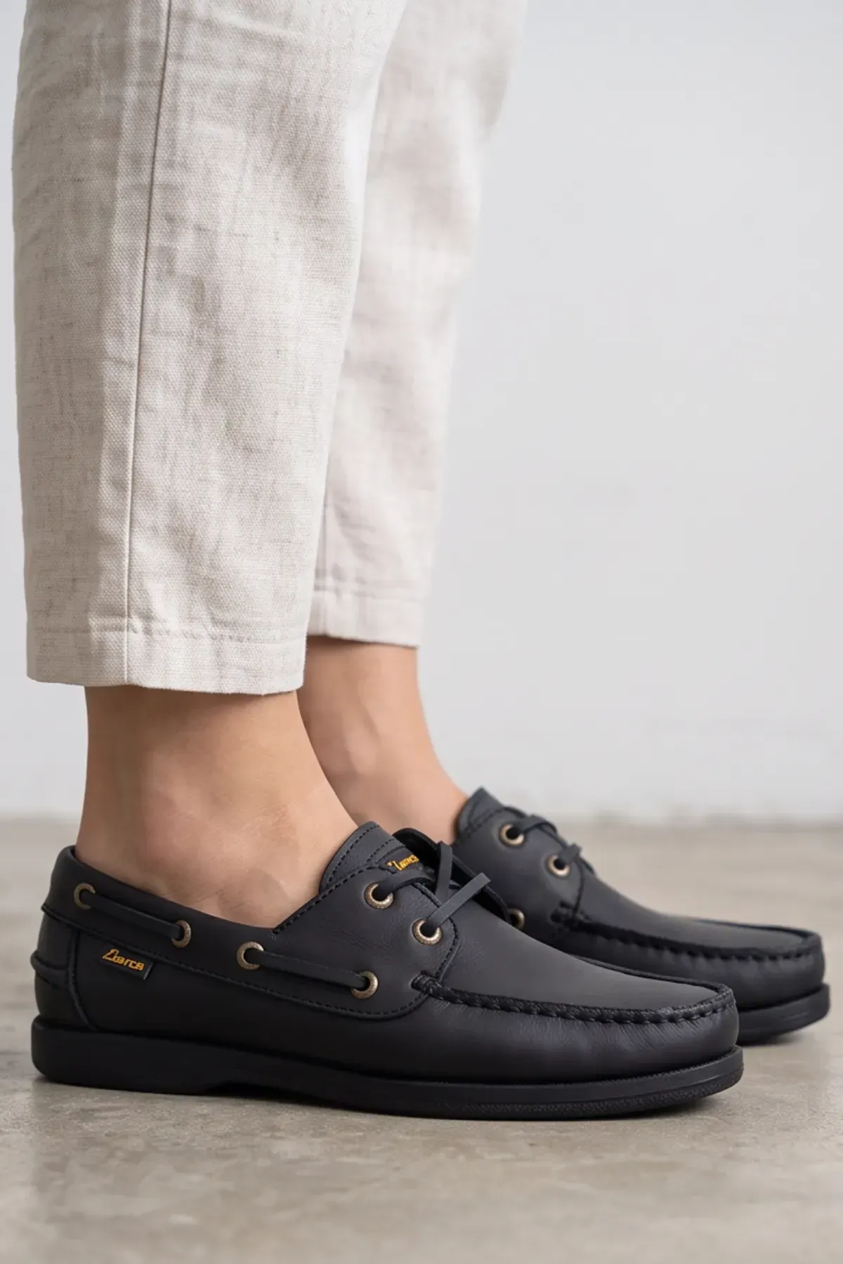 Blue Boy Marina – Siyah Hakiki Deri Lüks Erkek Tekne Ayakkabısı, Makosen, Loafer ve Casuall Ayakkabısı (40-46 Numara) 6206