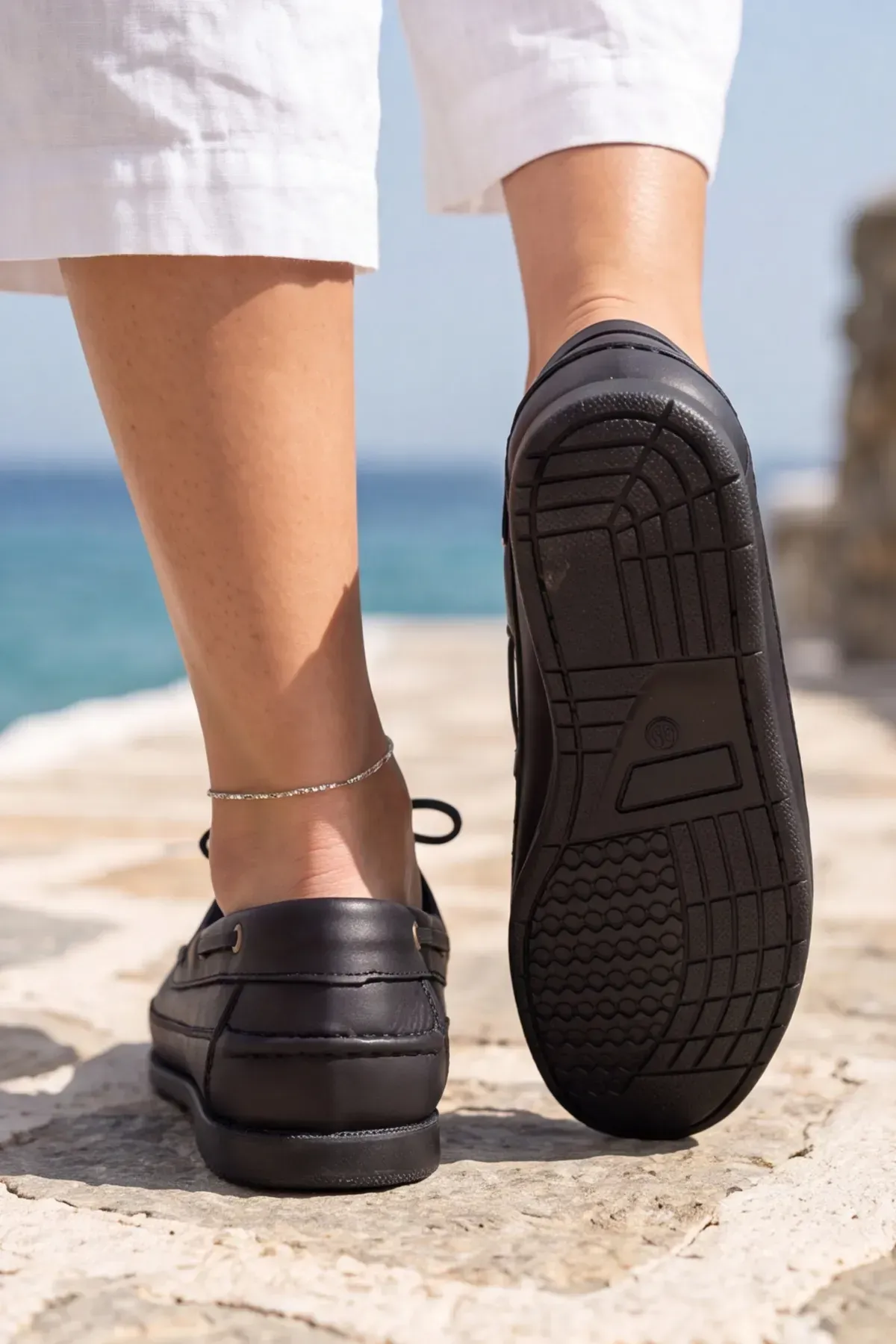 Blue Boy Marina – Siyah Hakiki Deri Lüks Erkek Tekne Ayakkabısı, Makosen, Loafer ve Casuall Ayakkabısı (40-46 Numara) 6206