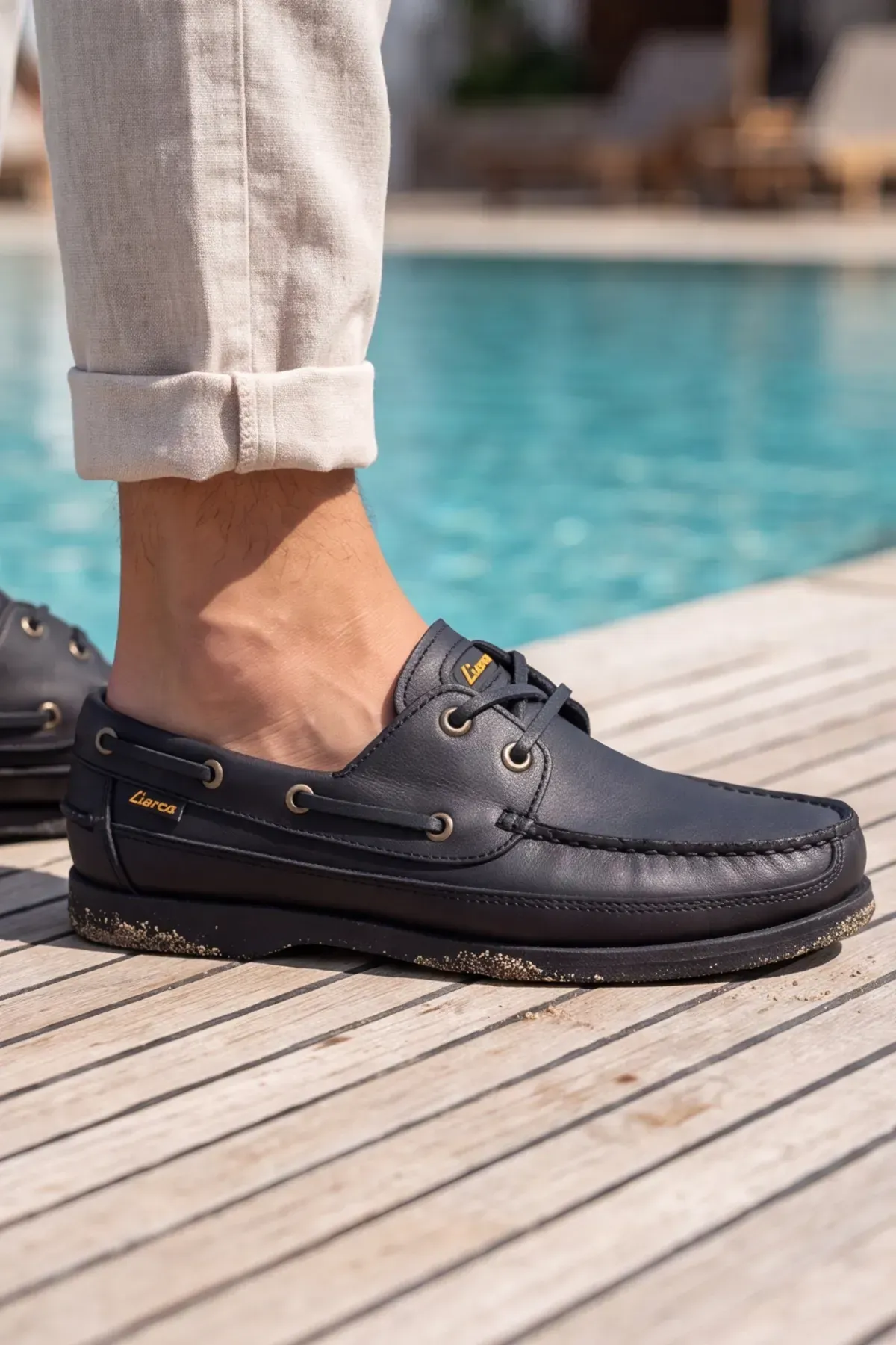 Blue Boy Marina – Siyah Hakiki Deri Lüks Erkek Tekne Ayakkabısı, Makosen, Loafer ve Casuall Ayakkabısı (40-46 Numara) 6206