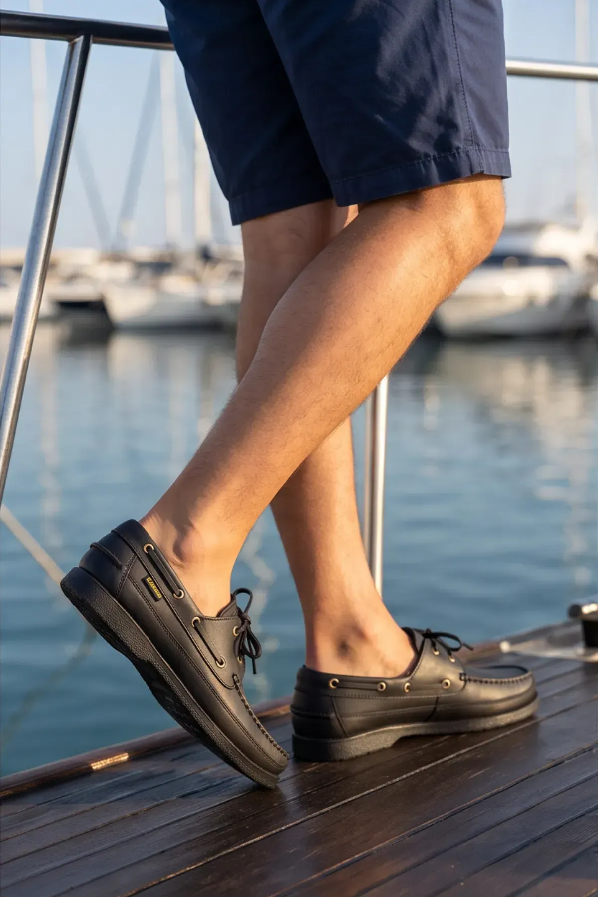 Blue Boy Marina – Siyah Hakiki Deri Lüks Erkek Tekne Ayakkabısı, Makosen, Loafer ve Casuall Ayakkabısı (40-46 Numara) 6206