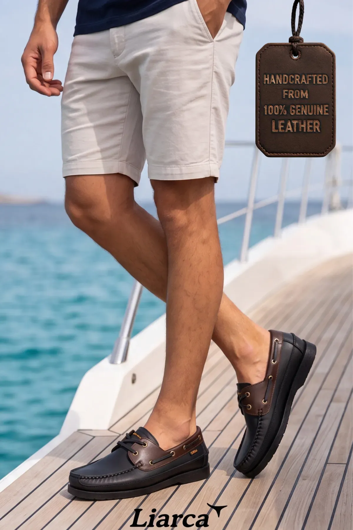 Blue Boy Marina – Siyah Kahve Hakiki Deri Lüks Erkek Tekne Ayakkabısı, Makosen, Loafer ve Casuall Ayakkabısı (40-46 Numara) 6206