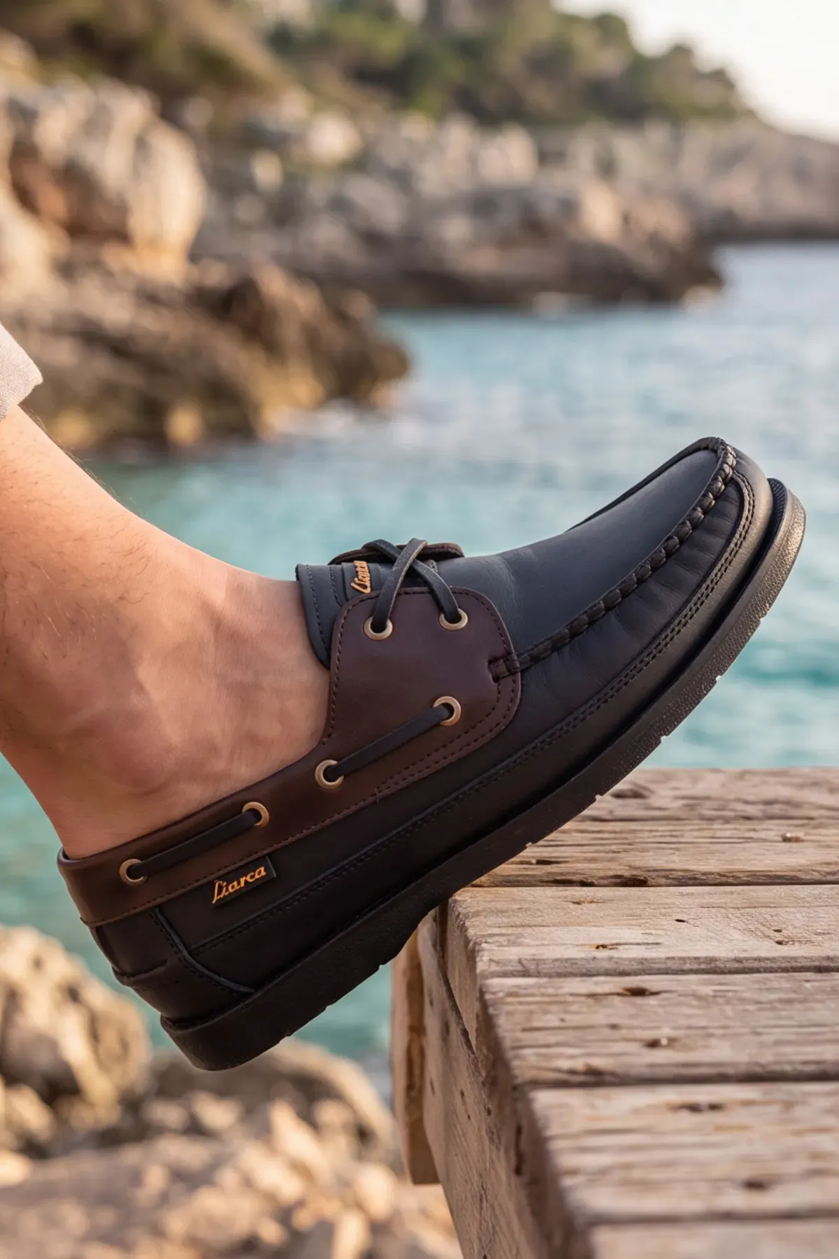 Blue Boy Marina – Siyah Kahve Hakiki Deri Lüks Erkek Tekne Ayakkabısı, Makosen, Loafer ve Casuall Ayakkabısı (40-46 Numara) 6206