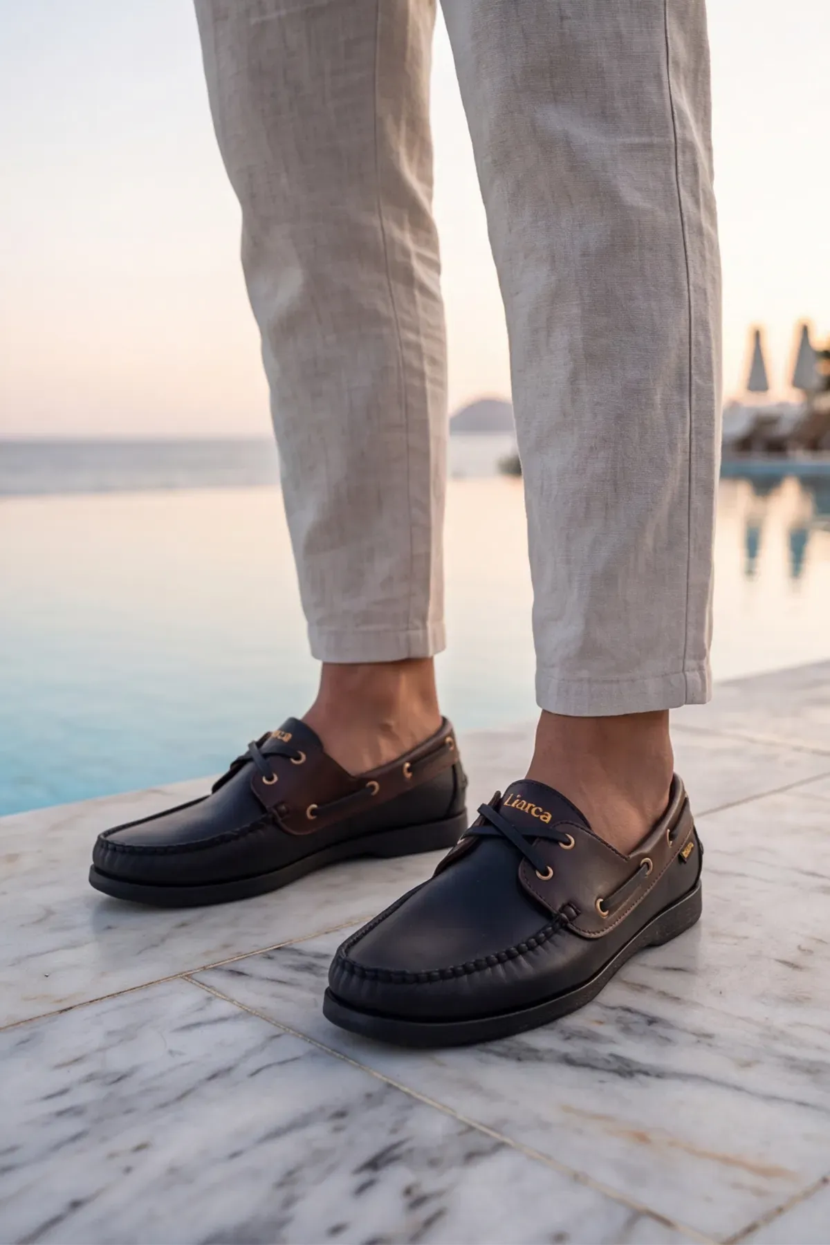 Blue Boy Marina – Siyah Kahve Hakiki Deri Lüks Erkek Tekne Ayakkabısı, Makosen, Loafer ve Casuall Ayakkabısı (40-46 Numara) 6206