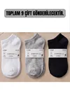 Velocto 9 Çift Özel Yıkanmış Parfümlü Pamuklu Bilek Boy Unisex Çorap Seti