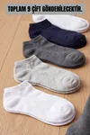 Velocto 9 Çift Özel Yıkanmış Parfümlü Pamuklu Bilek Boy Unisex Çorap Seti
