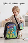 Little Dino Beslenme Çantalı İlkokul Ve Anaokulu Sırt Çantası Seti Ergonomik Çocuk Okul Çantası